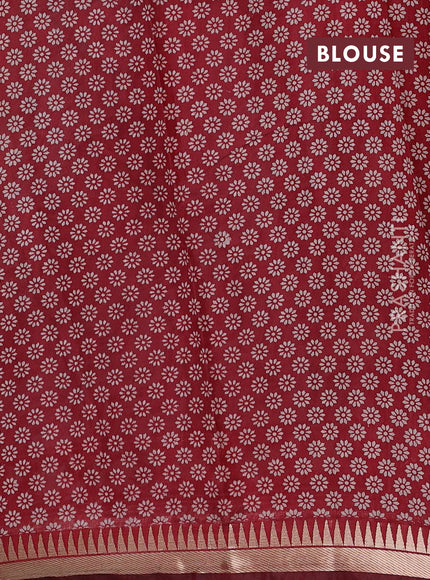 Blue & Maroon Semi Maheshwari Cotton Saree
