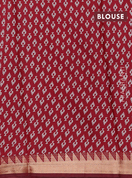Navy Blue & Maroon Semi Maheshwari Cotton Saree