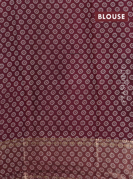 Mustard Yellow & Maroon Semi Maheshwari Cotton Saree