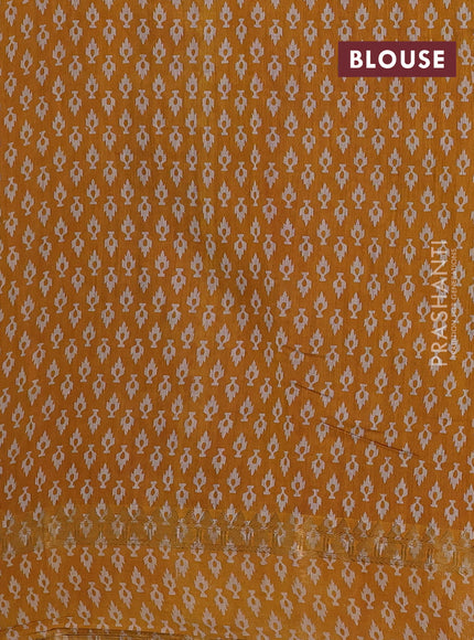 Maroon & Mustard Yellow Semi Maheshwari Cotton Saree