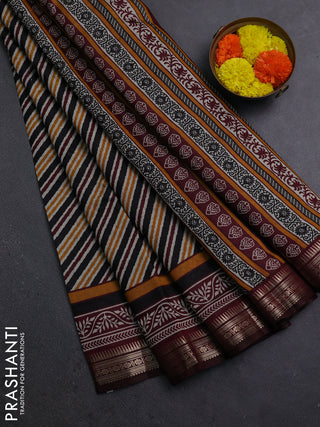 Multi Colour & Maroon Semi Maheshwari Cotton Saree