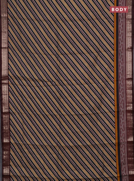 Multi Colour & Maroon Semi Maheshwari Cotton Saree