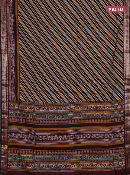 Multi Colour & Maroon Semi Maheshwari Cotton Saree