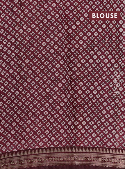 Multi Colour & Maroon Semi Maheshwari Cotton Saree