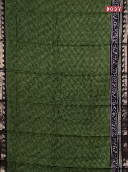 Green & Navy Blue Semi Maheshwari Cotton Saree