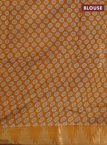 Wine & Mustard Yellow Semi Maheshwari Cotton Saree