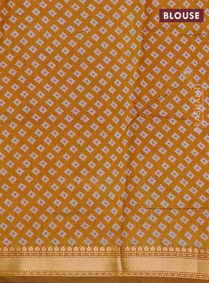 Red & Mustard Yellow Semi Maheshwari Cotton Saree