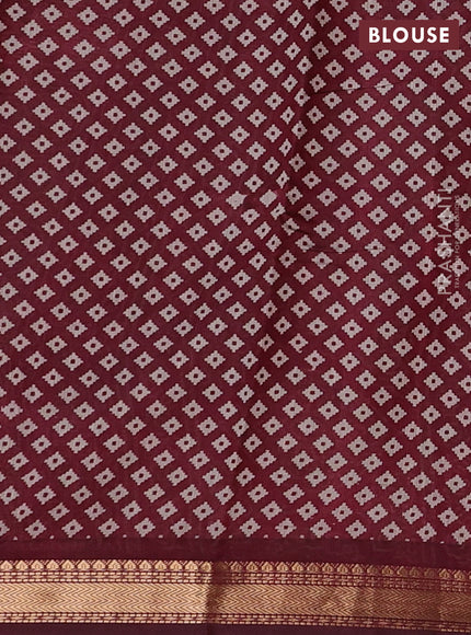 Green & Maroon Semi Maheshwari Cotton Saree