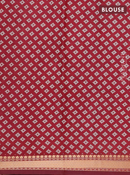 Blue & Maroon Semi Maheshwari Cotton Saree