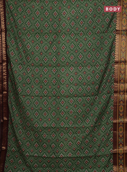 Green & Maroon Semi Maheshwari Cotton Saree