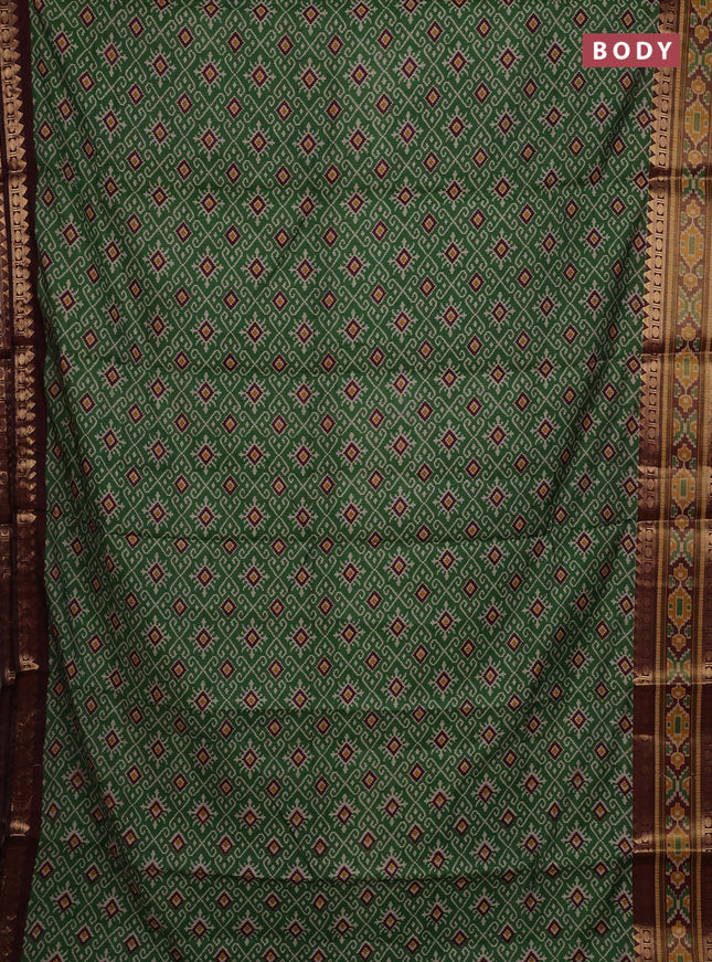 Green & Maroon Semi Maheshwari Cotton Saree