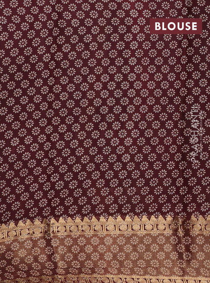 Green & Maroon Semi Maheshwari Cotton Saree