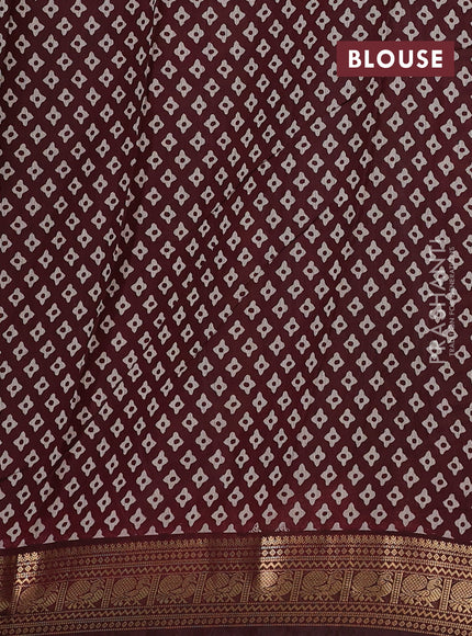 Green & Maroon Semi Maheshwari Cotton Saree