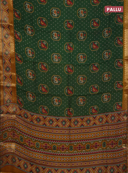 Green & Mustard Yellow Semi Maheshwari Cotton Saree
