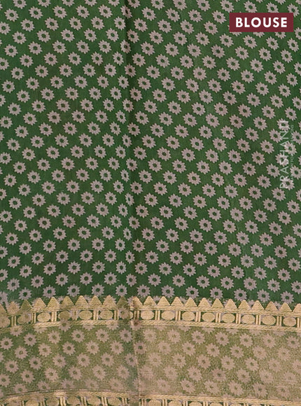Maroon & Green Semi Maheshwari Cotton Saree