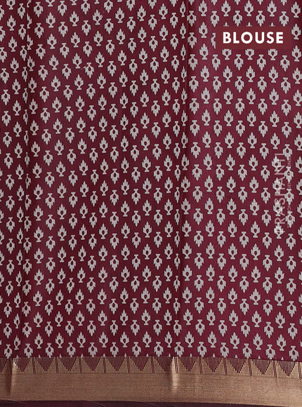 Green & Maroon Semi Maheshwari Cotton Saree
