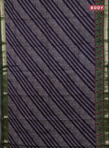 Blue & Green Semi Maheshwari Cotton Saree