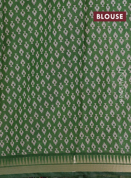 Blue & Green Semi Maheshwari Cotton Saree
