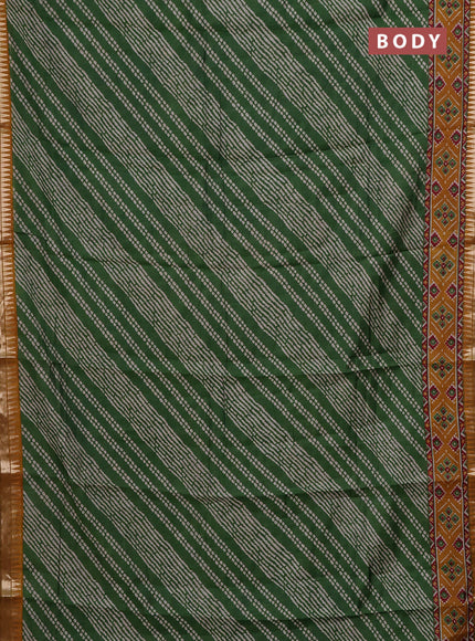 Green & Mustard Yellow Semi Maheshwari Cotton Saree