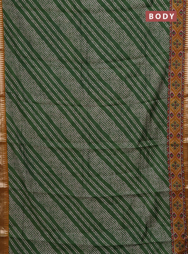 Green & Mustard Yellow Semi Maheshwari Cotton Saree