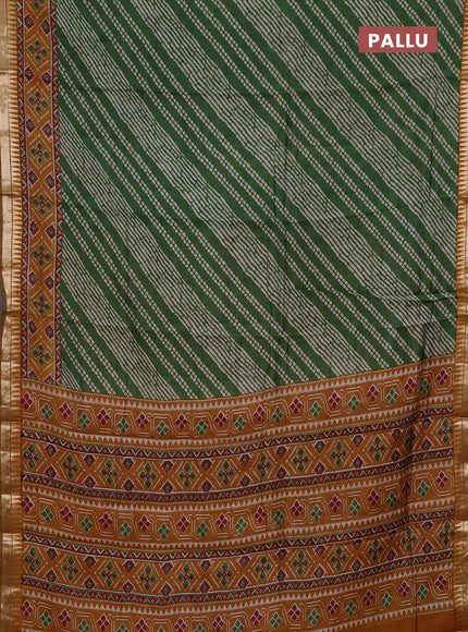 Green & Mustard Yellow Semi Maheshwari Cotton Saree