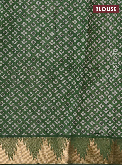 Blue & Green Semi Maheshwari Cotton Saree