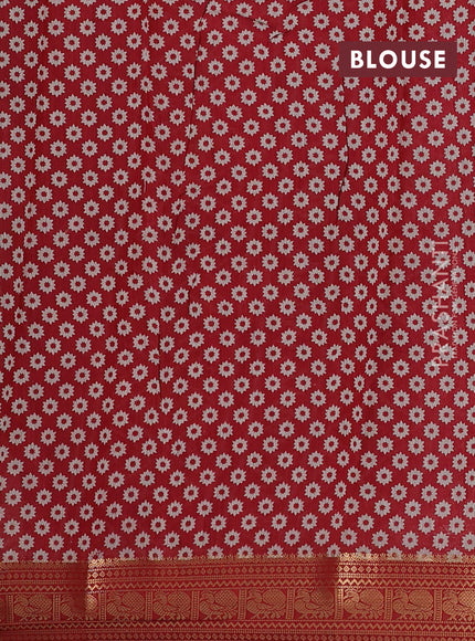 Blue & Maroon Semi Maheshwari Cotton Saree
