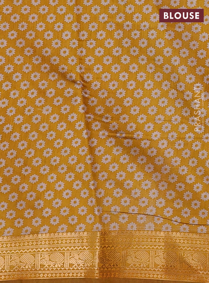 Maroon & Mustard Yellow Semi Maheshwari Cotton Saree