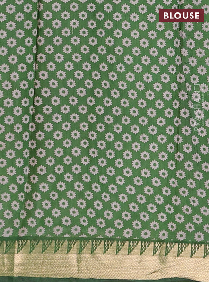 Wine & Green Semi Maheshwari Cotton Saree