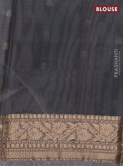 Beige & Green Banarasi Tissue Silk Saree
