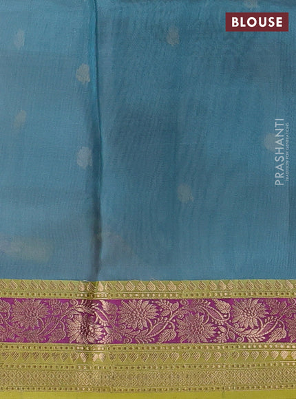 Blue & Green Banarasi Tissue Silk Saree