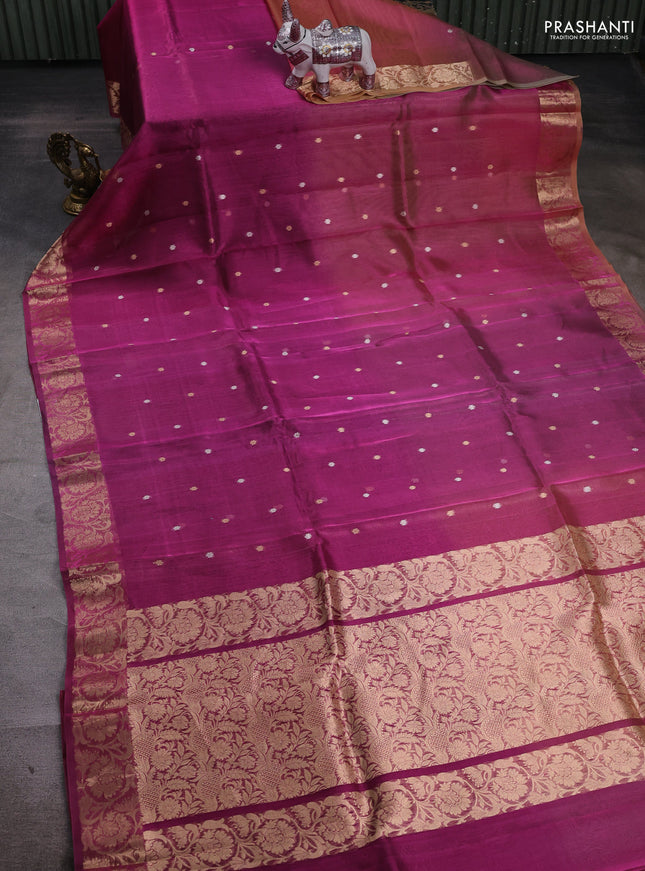 Purple Banarasi Tissue Silk Saree