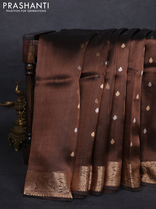Brown Banarasi Tissue Silk Saree