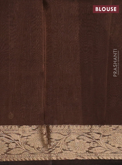 Brown Banarasi Tissue Silk Saree