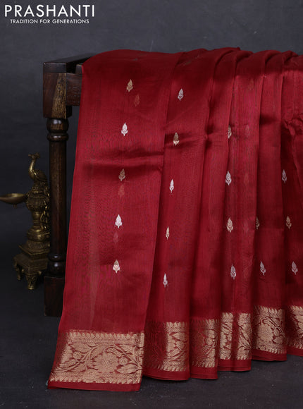 Red Banarasi Tissue Silk Saree