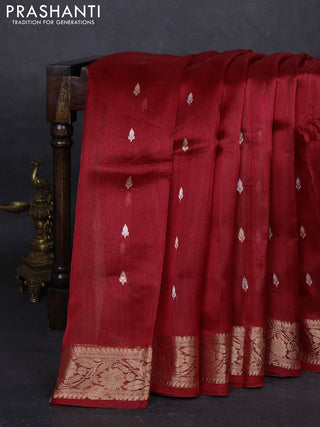 Red Banarasi Tissue Silk Saree