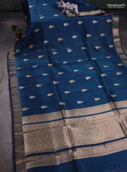 Blue Banarasi Tissue Silk Saree