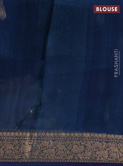 Blue Banarasi Tissue Silk Saree