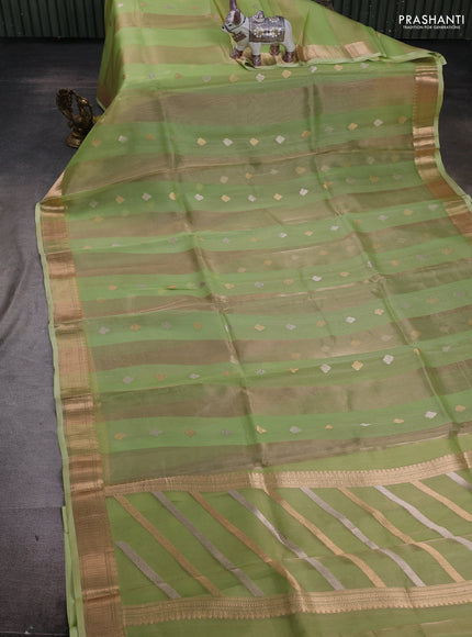 Pista Green Banarasi Tissue Silk Saree