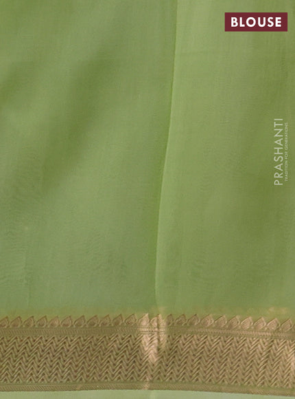 Pista Green Banarasi Tissue Silk Saree
