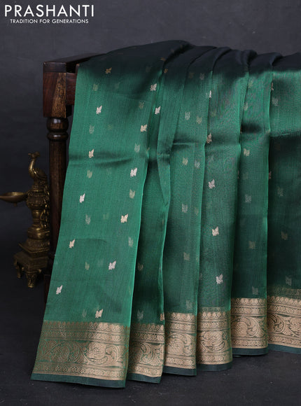 Green Banarasi Tissue Silk Saree