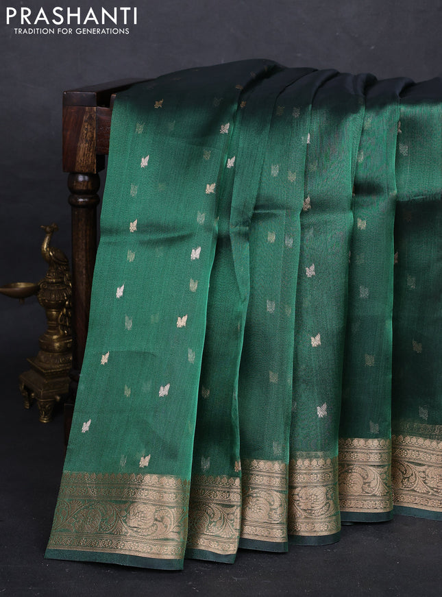 Green Banarasi Tissue Silk Saree