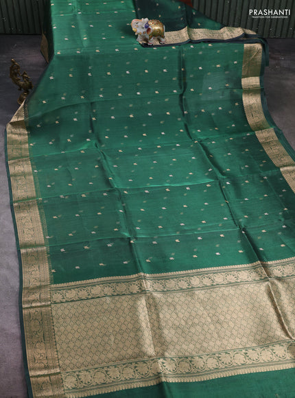 Green Banarasi Tissue Silk Saree