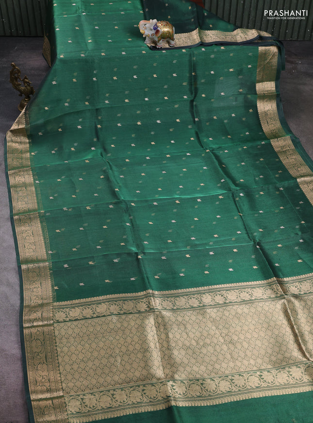Green Banarasi Tissue Silk Saree