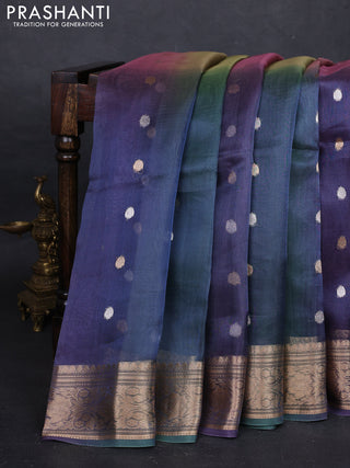 Pastel Purple Banarasi Tissue Silk Saree - Ombre