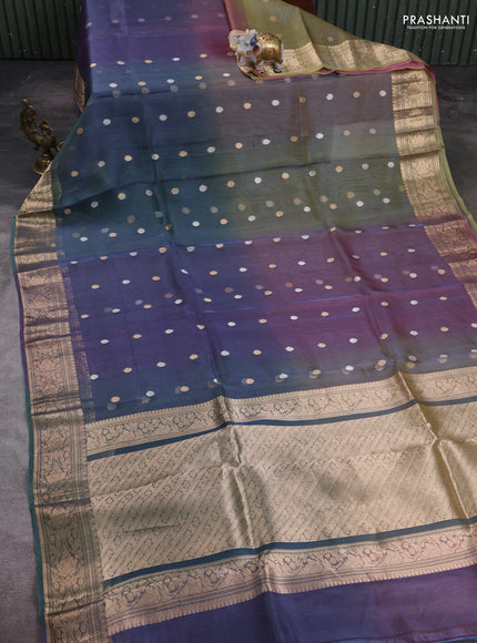 Pastel Purple Banarasi Tissue Silk Saree - Ombre