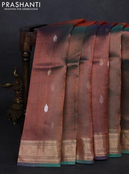 Green Banarasi Tissue Silk Saree - Ombre
