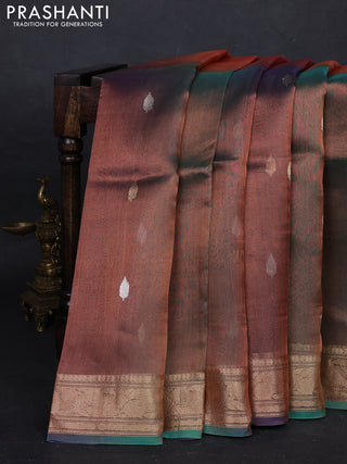 Green Banarasi Tissue Silk Saree - Ombre
