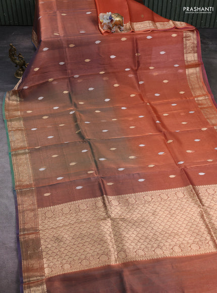 Green Banarasi Tissue Silk Saree - Ombre