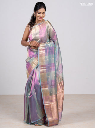 Blue Banarasi Tissue Silk Saree